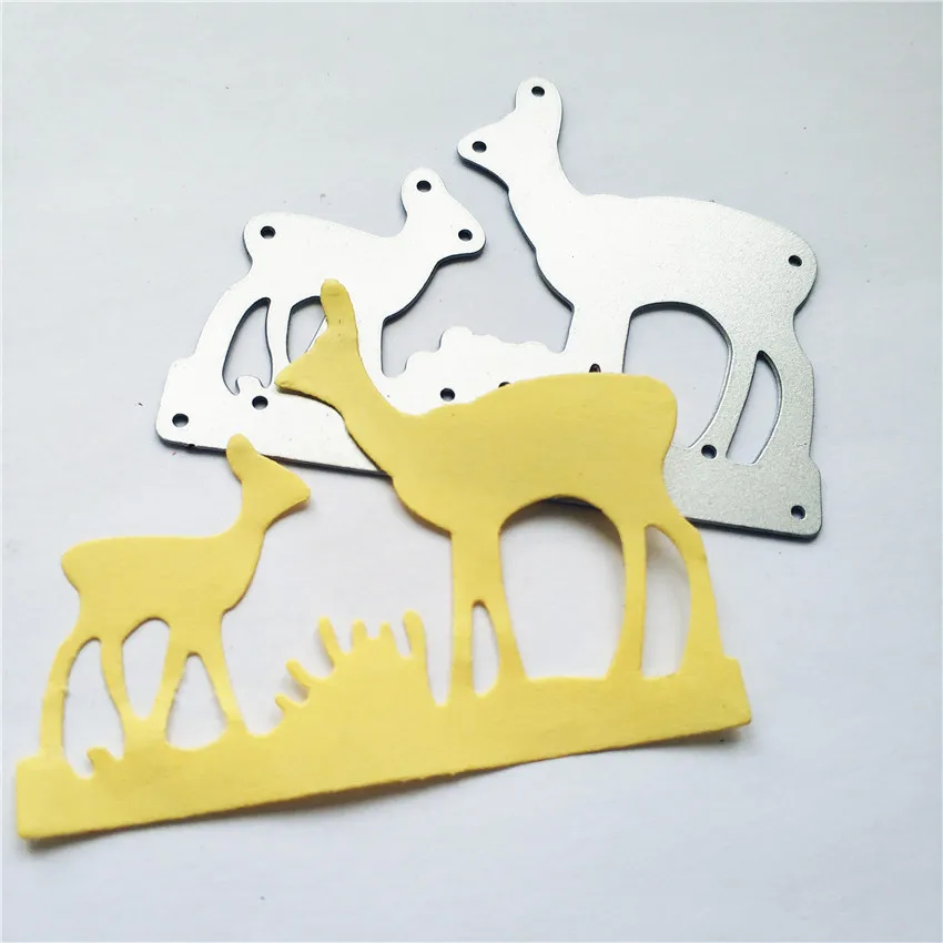 Мама олень и ребенок режущие Формы Рождественские металлические штампы