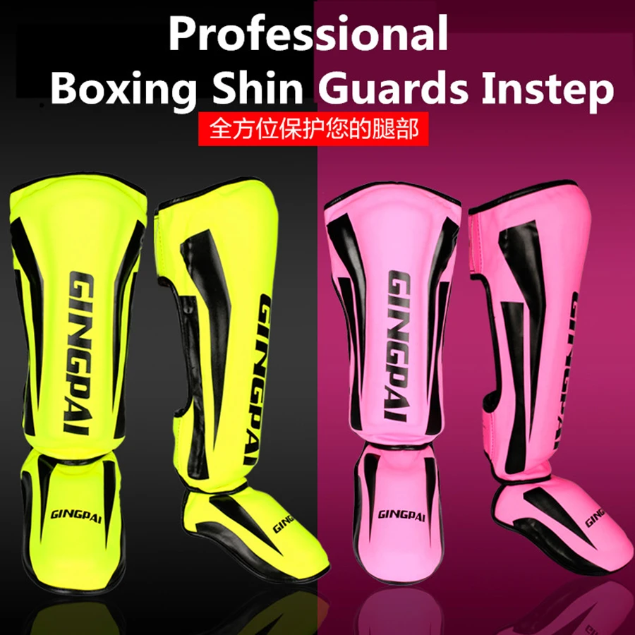 

Youth/Adult Instep MMA Boxing Shin Guards Kickboxing Ankle Support Equipment Karate Protectors Sanda Muay Thai Leggings DEO