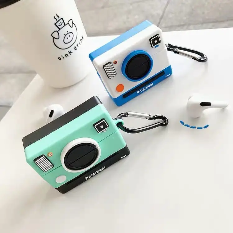 

Earphone Case For AirPods pro 3 Case 3D Cartoon Camera Protective Cover For Apple Airpods 2 Anti-fall Soft Earphone Charging