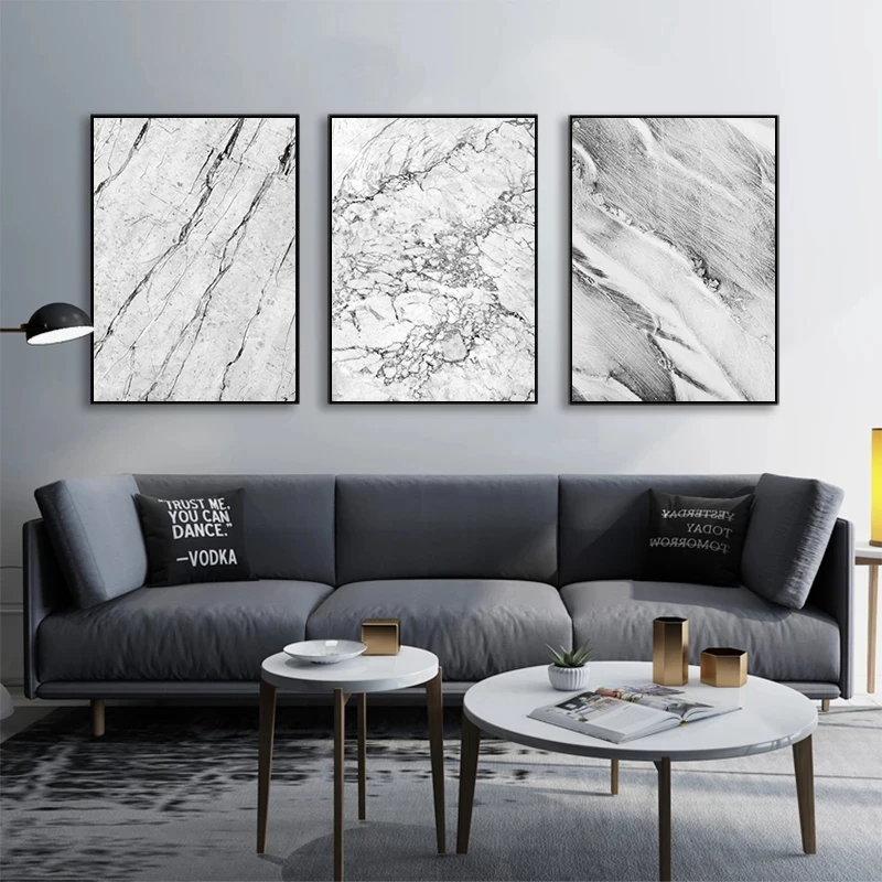 

Abstract Gray Marble Vein Canvas Painting Poster Print Picture Wallpaper Living Room Home Wall Art Decoration Can Be Customized
