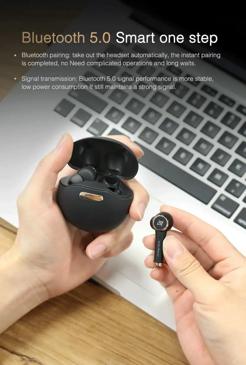 AUGLAMOUR AT-1 Bluetooth 5,0 TWS беспроводные наушники Blutooth с шумоподавлением водонепроницаемые спортивные наушники zs10 pro