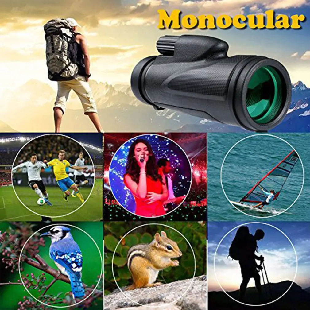 

12X50 Monocular Telescope Zoom Lens for iPhone Smartphone mobile camera lens with Compass for Camping Hiking Fishing