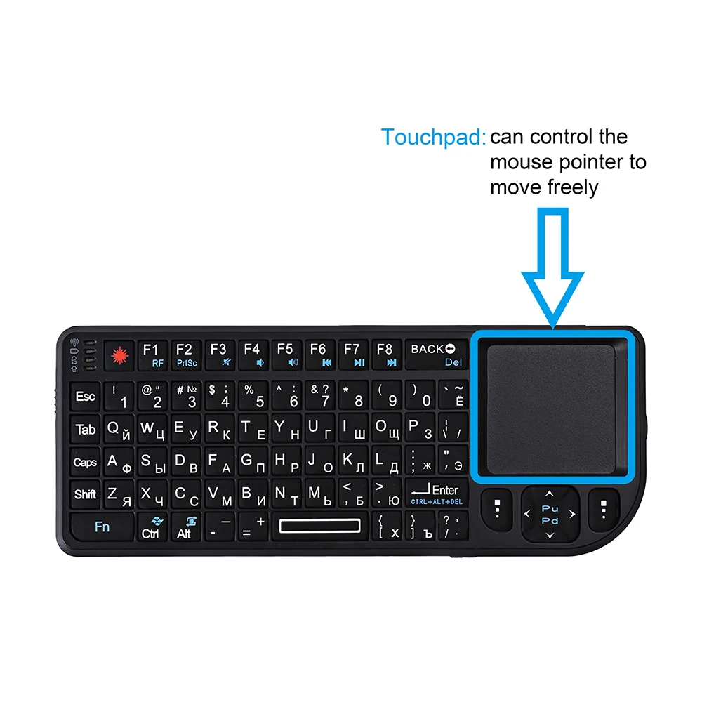 Kebidumei Высокое качество 2 4G RF мини беспроводная клавиатура 3 в 1 Мини ручной Qwerty +