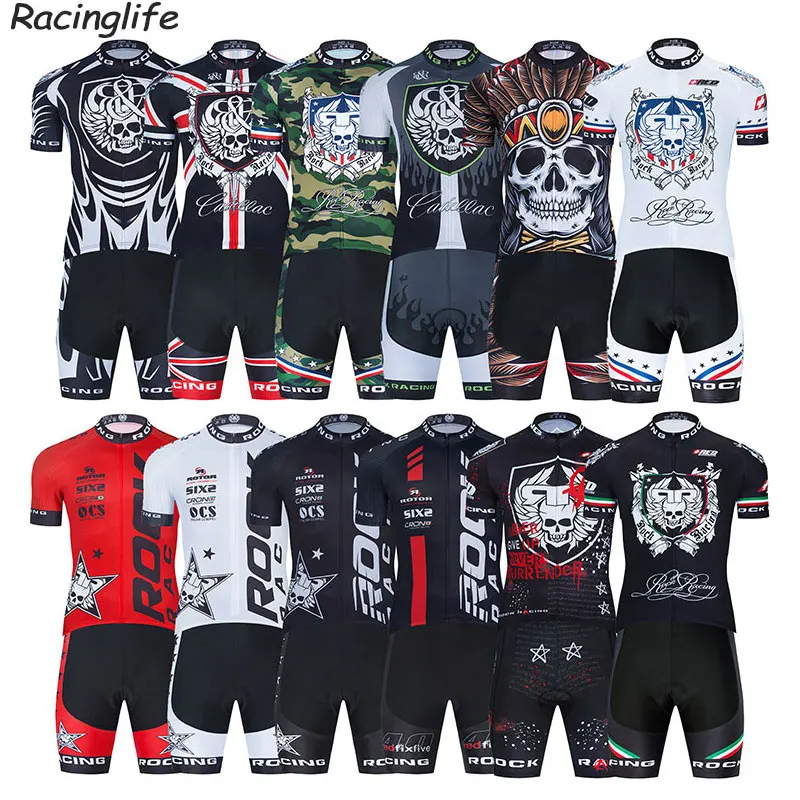 

ROCK 2021 Tmayots Ciclismo Hombre Bicicleta Cycling Jumpsuit Triathlon Verano Men's Cycling Outfit MTB BIKE CLOTHES PRO TEAM SET