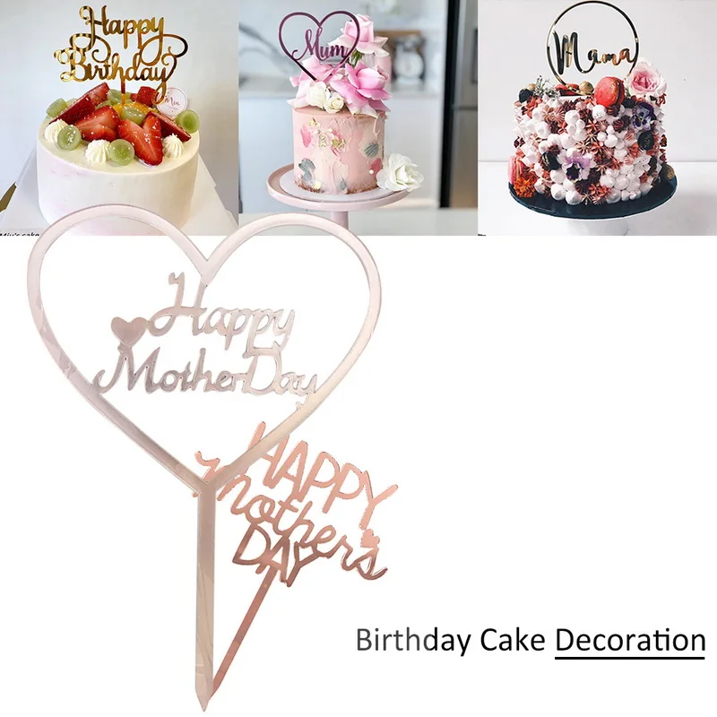 

New Letter Decorations Happy Mother's Day Cake Topper Mum Birthday Best Mom Cake Topper For Mother's Birthday Party Cake Decor