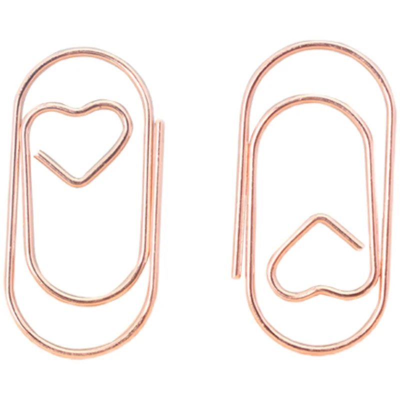 

Love Heart Paper Clip Metal Shaped Paperclip Rose Gold Stationery Rosegold Metal Clips Rose Gold Papelaria Rose Gold Paper Clips