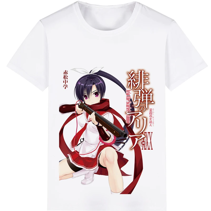 

Aria The Scarlet Ammo Kinji Toyama Aria Holmes Kanzaki Cosplay Costume Adult Kids Child Short Sleeve T-shirt T shirt