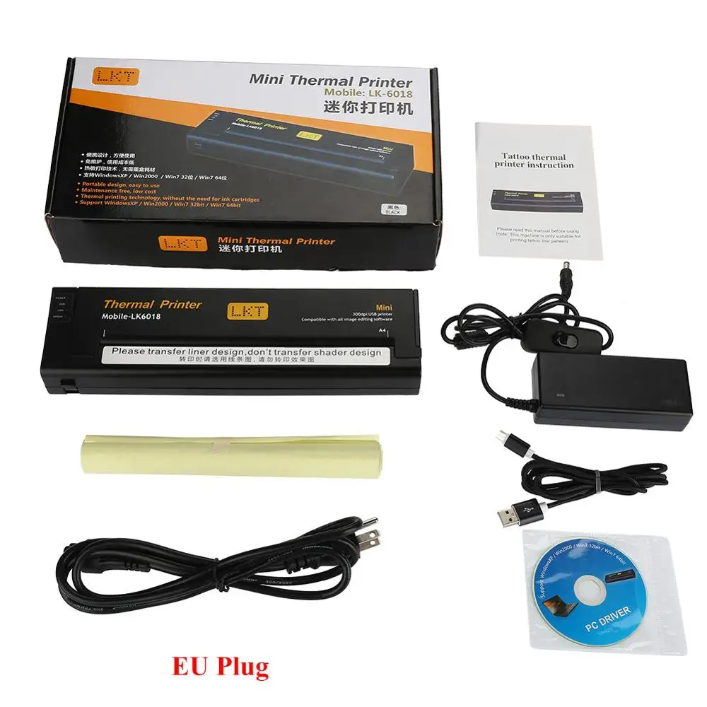 USB портативный мини Термопринтер для татуировок с высоким разрешением