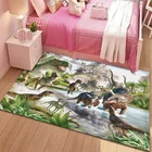 3D ковер для гостиной, игровые коврики с динозаврами для мальчиков, спальни, детский игровой коврик, противоскользящий Придверный коврик, коврик для коридора, кухни