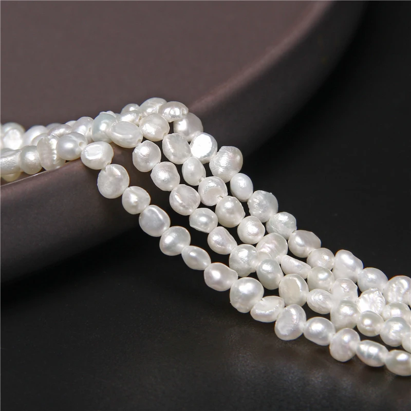 Бусины Из Натурального пресноводного жемчуга бисер белого цвета для
