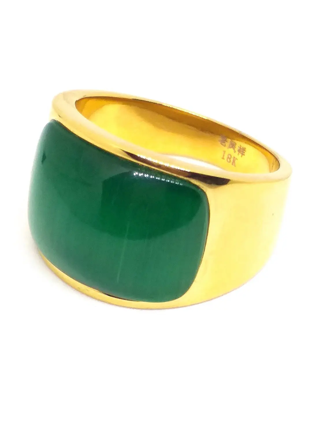 Кольцо LETSFUN из нержавеющей стали с натуральным нефритом изящная мозаика кошачий