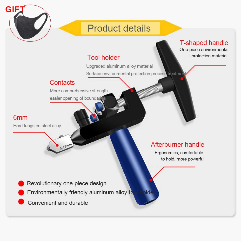 

All-in-one Ceramic Tile Cutter Multi-function Ceramic Tile Divider Aluminum Alloy Glass Cutter Easy To Hold and Durable