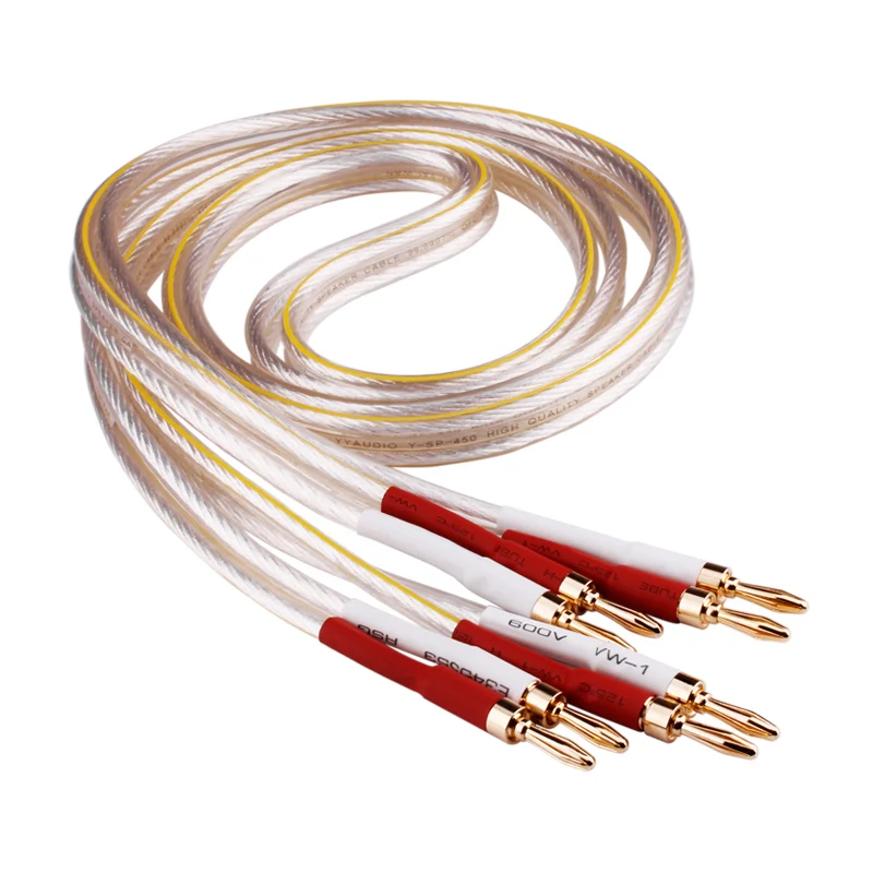 

DIYLIVE Speaker cable fever level professional 6N copper silver-plated speaker cable HIFI audio cable banana head surround cable