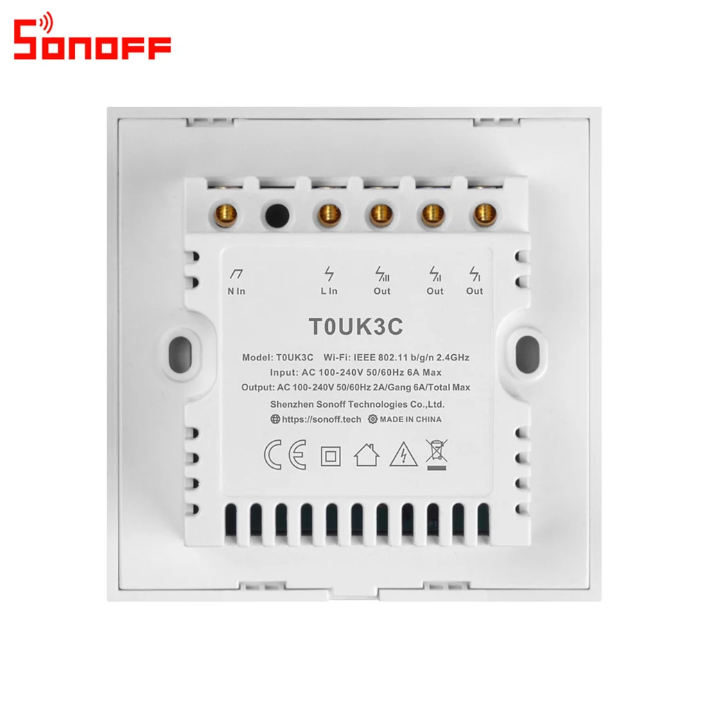 Смарт переключатели SONOFF T0 с Wi Fi 3/2/1 Gang беспроводной переключатель для Alexa Google Home
