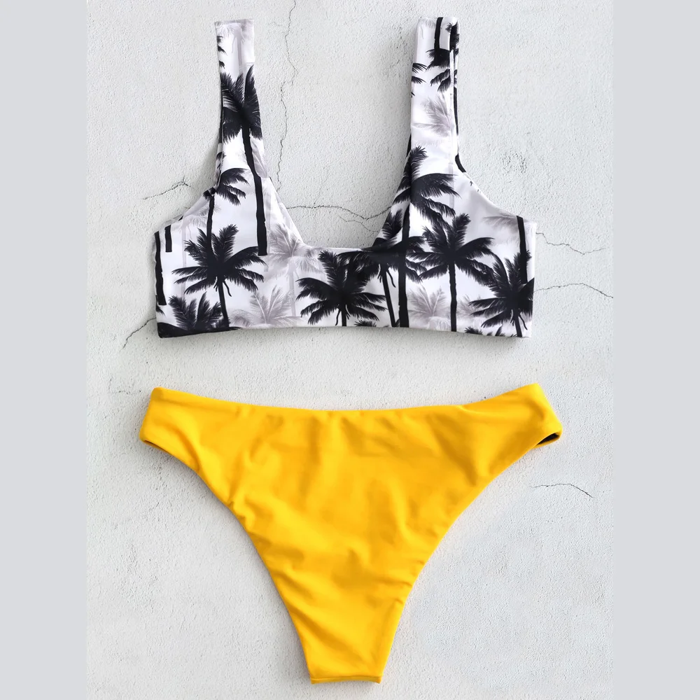 Женский купальник бикини с завязками спереди бразильский узелком купальный