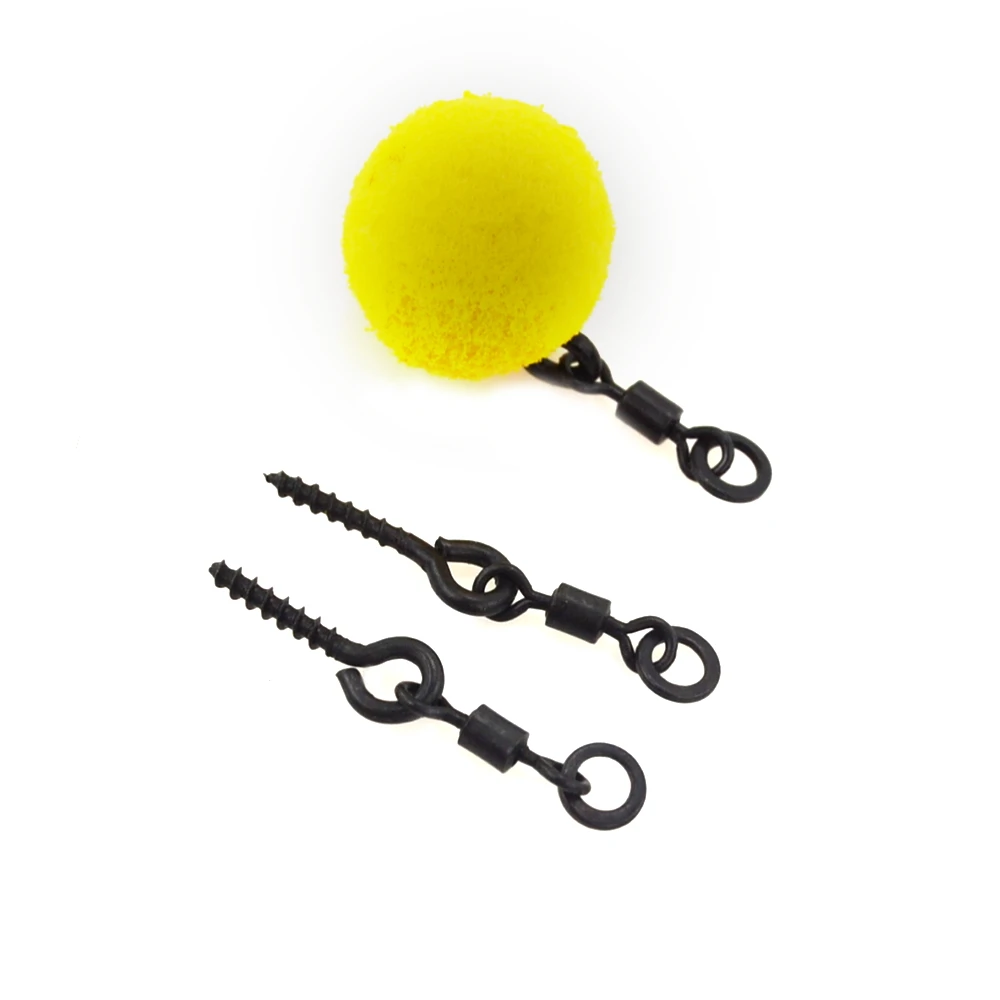 25pcs Carp Fishing Boilie Screw with Ring Swivel D-Rig Chod Rig Terminal Tackle