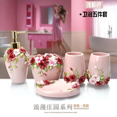

Multi-models Optional Bathroom set resin bathroom set of five pieces bathroom toiletries kit bathroom accessories