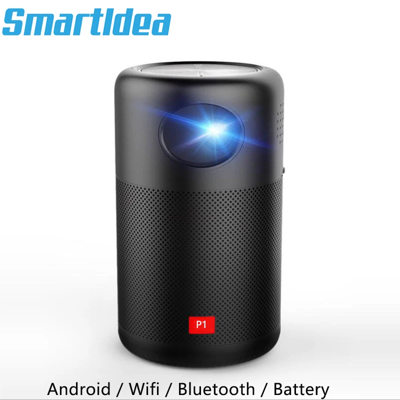 Smartldea P1 капсула портативный мини dlp проектор Ручной Android, мультимедийный проектор с аккумулятором HD 1080P домашний проектор Miracast Airplay