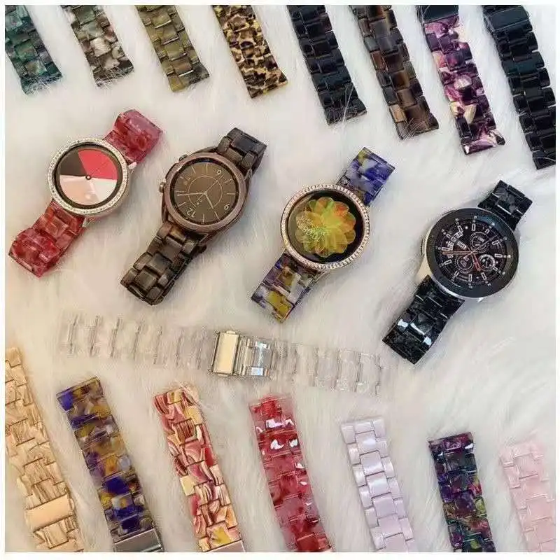 Resin Strap 20mm 22mm for Samsung galaxy watch Active 2 40mm 44mm Watchband Gear S3 band replacement bracelet for huawei gt2 e