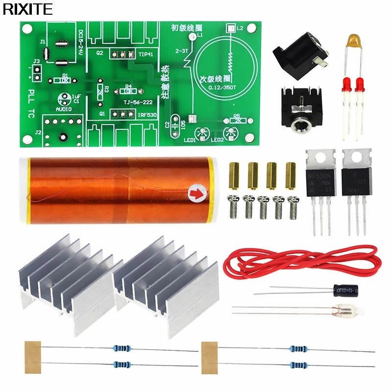 

Mini Tesla Coil DIY Kit DC 15-24V 15W Tesla Music Coil Plasma Speaker Electronic Kit Arc Plasma Scientific Toy