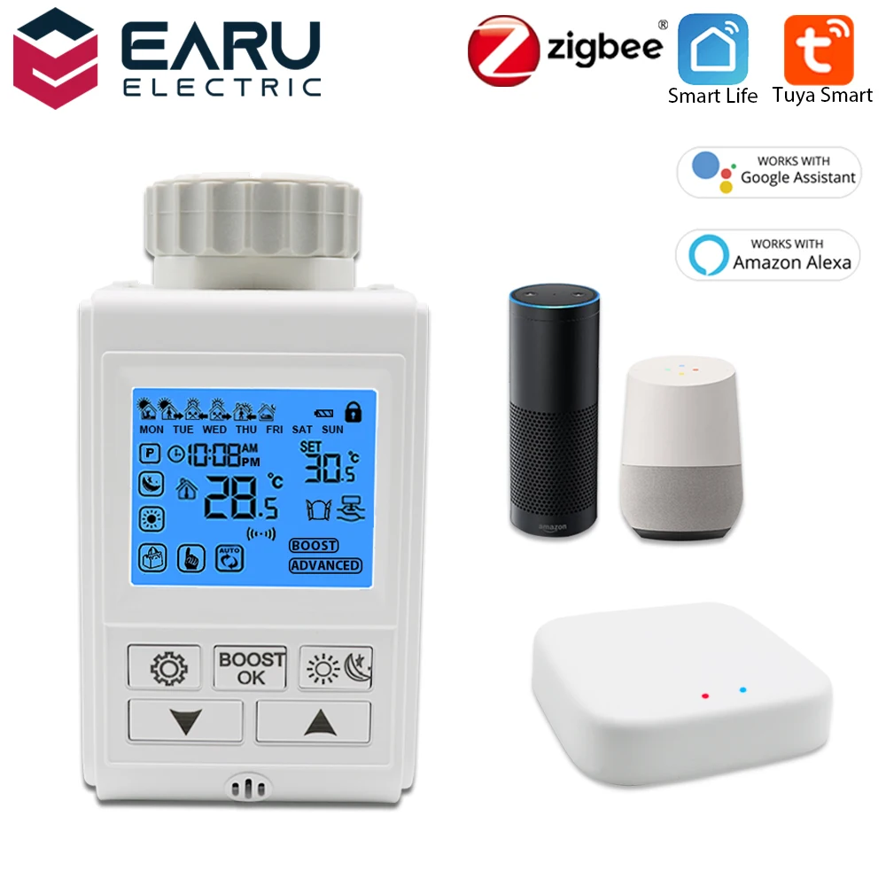 

Tuya ZigBee Smart Radiator Actuator Programmable TRV Thermostatic Radiator Valve Temperature Controller Timer Google Home Alexa