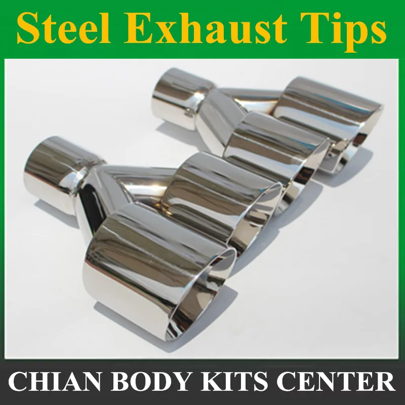 1 пара универсальный глушитель выхлопных газов из нержавеющей стали 63