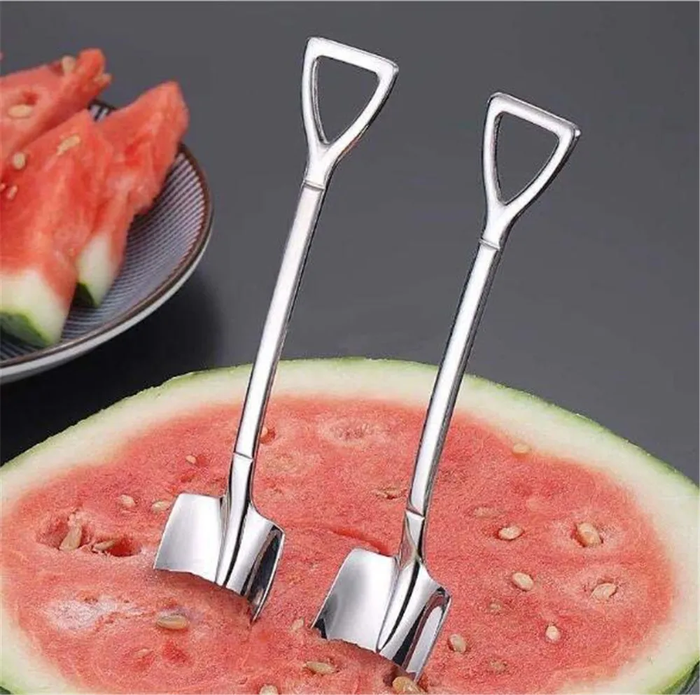 

Retro Shovel Flat Coffee Tea Ice Cream Metal Spoon Gift Creative Bar Stainless Steel 304 Dessert Spoons Set Housewares Kitchen