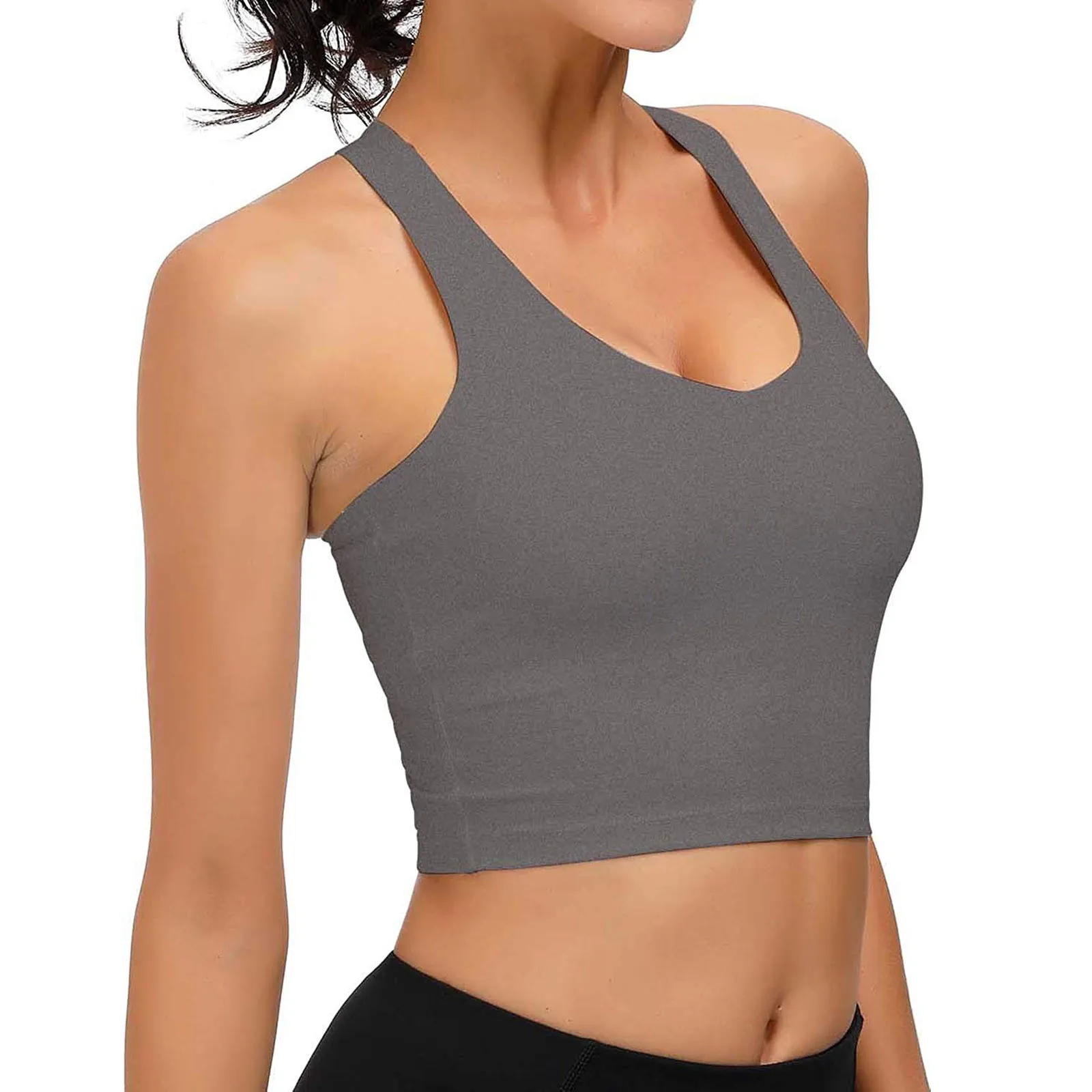 

Fashion Women Summer Camis Sleeveless Casual Vest Ladies Chest pad Movement Short Tank Tops Breathable Vest Strap Tank Top