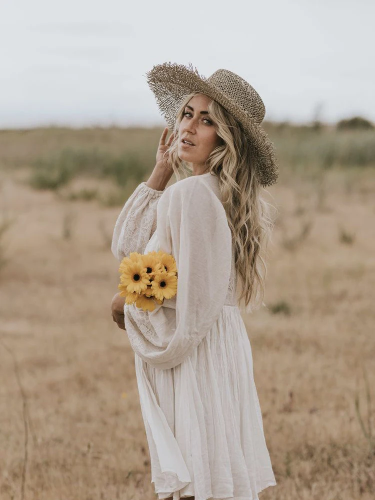 Соломенная шляпа с широкими полями для мужчин и женщин летняя 71/4 | Аксессуары