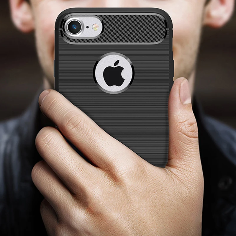

Carbon Fiber Silicone Phone Case for iphone X XR XS 12 11 Pro Max SE 2020 6 6s 8 7 Plus Cover Shockproof TPU Case for iphone 7 8