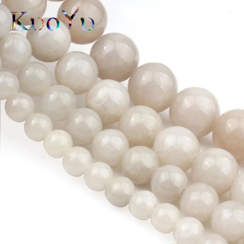 Серые и белые нефритовые бусины круглые бусины-разделители для изготовления