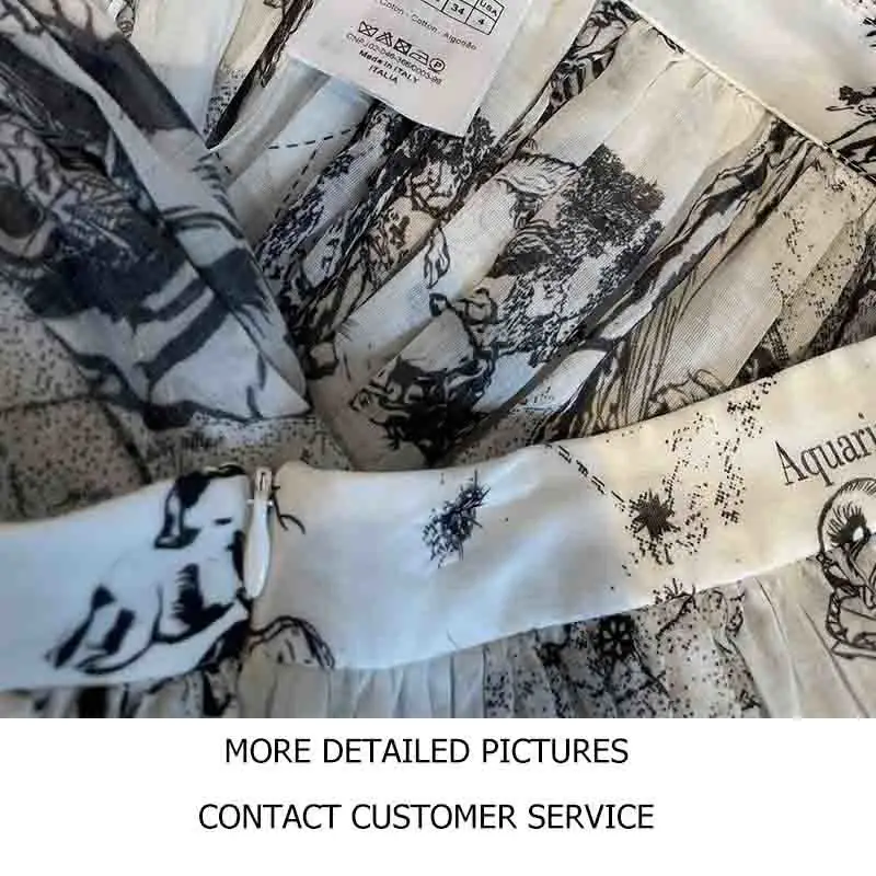 

Cosmicchic Women Maxi Skirts 2021 Spring Summer Silk Cotton Print Long Skirt Constellation Elegant High Waist Pleated Skirt