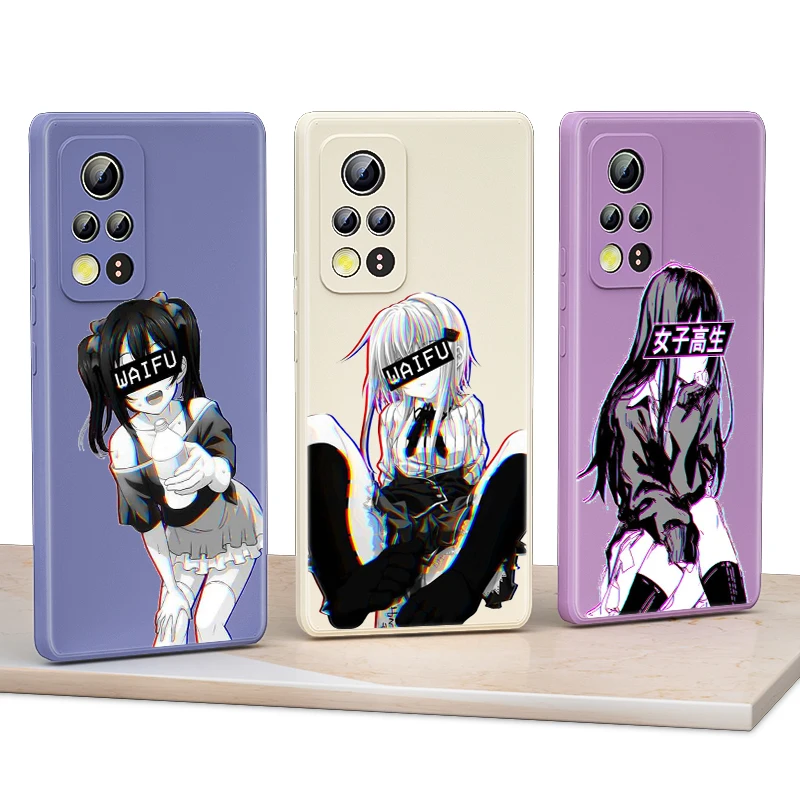 

Sad Anime Senpai for Honor 50 30 20 10 10X 9X 9S 9C Pro Lite 5G Liquid Silicone Soft Cover Shockproof Phone Case
