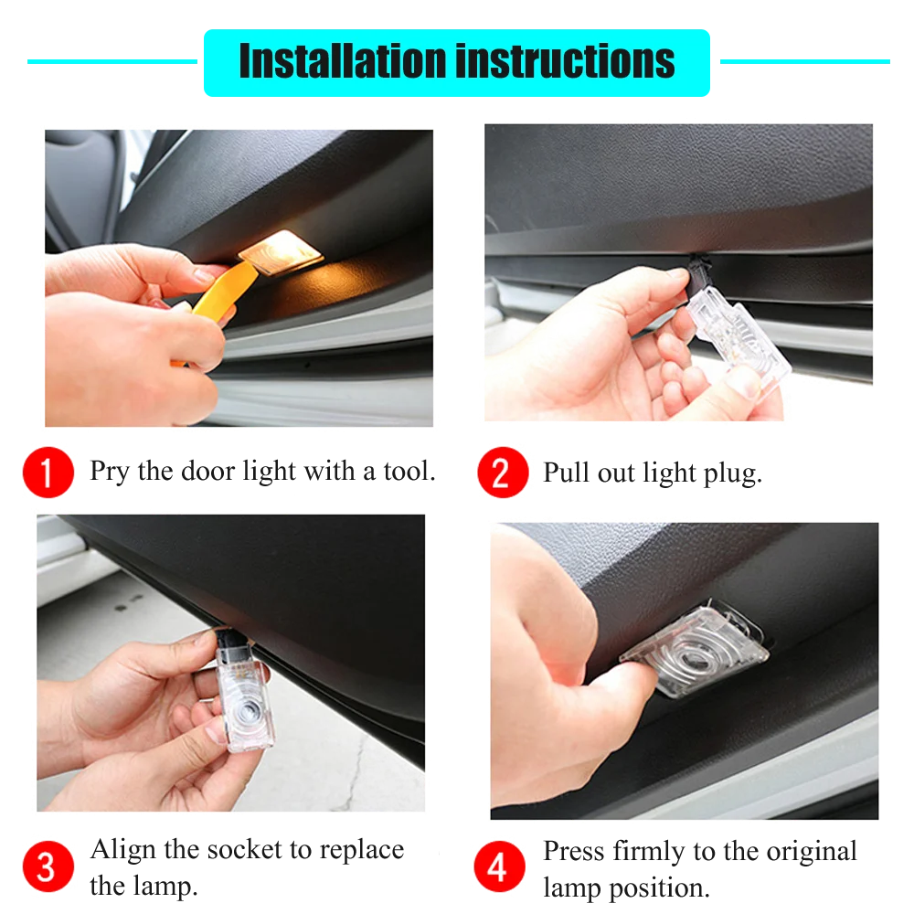 2pcs Led Car Door Welcome Logo Lights Accessories For Citroen C4 Grand Picasso C5 X7 C2 C3 2012 2013 2014 2015 2016 2017 2018 | Автомобили