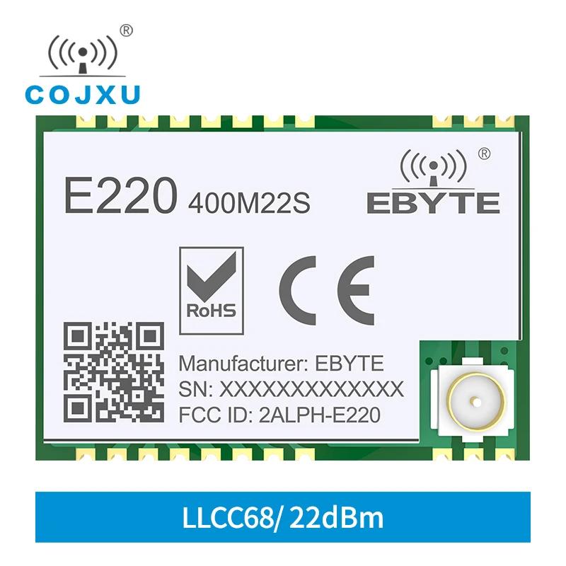 

LLCC68 LoRa Wireless Module 433Mhz 470Mhz 22dBm 6km Long Range RF Receiver Transmitter PA+LNA IPEX Antenna E220-400M22S