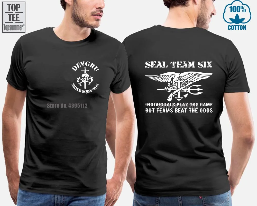 Devgru Silver Squadron Seal Team Six T-Shirt For Men T Shirt Boys Tshirt Cotton T-Shirt Cotton T-Shirts Plain T Shirt Men Tshirt