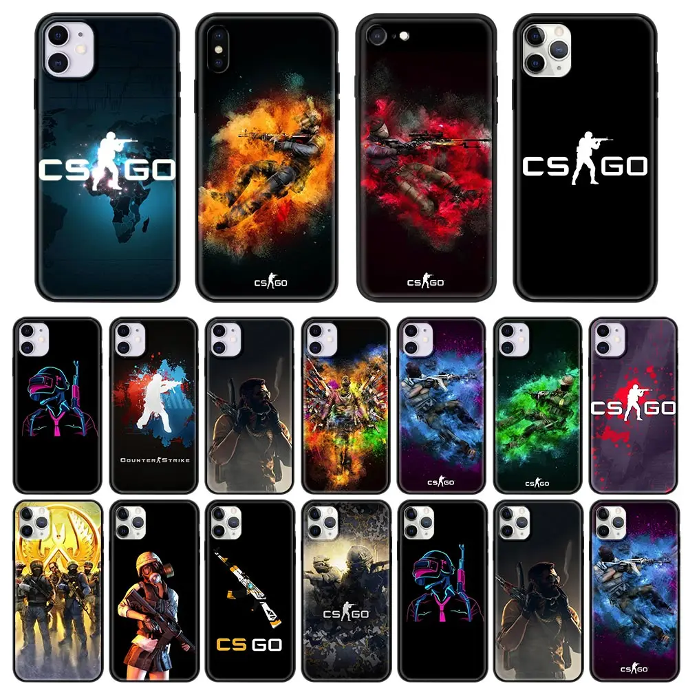 Чехол для Телефона iPhone 12 Pro Max 11 7 8 XR XS MAX Plus SE 2020 черный чехол накладка Counter Strike csgo cs