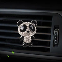 car perfume car interior accessories car aromatherapy inlaid rhinestone panda car conditioning air outlet perfume car supplies