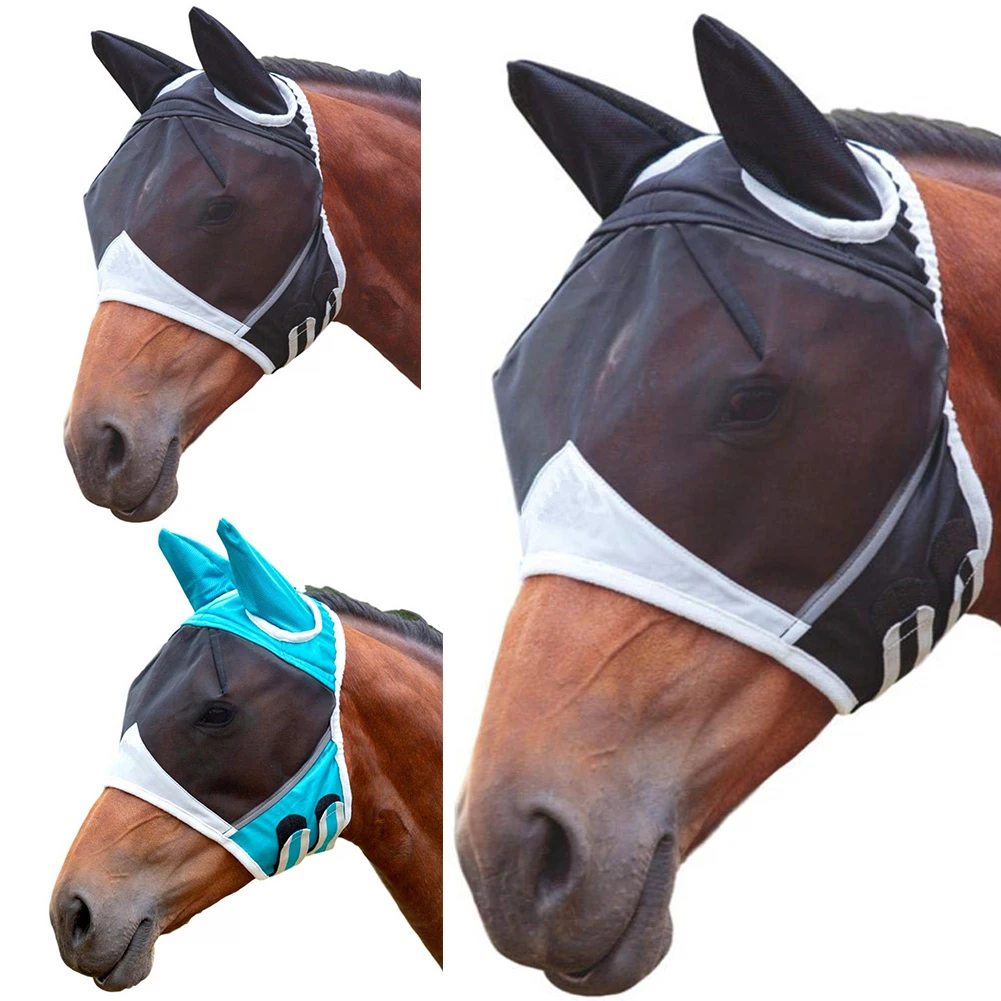 Mesh Fly Eye Half Face Anti-UV Insects Ear Shield Supplies Protective Cover Summer Pet Ergonomics Horse Mask Anti Mosquito | Спорт и