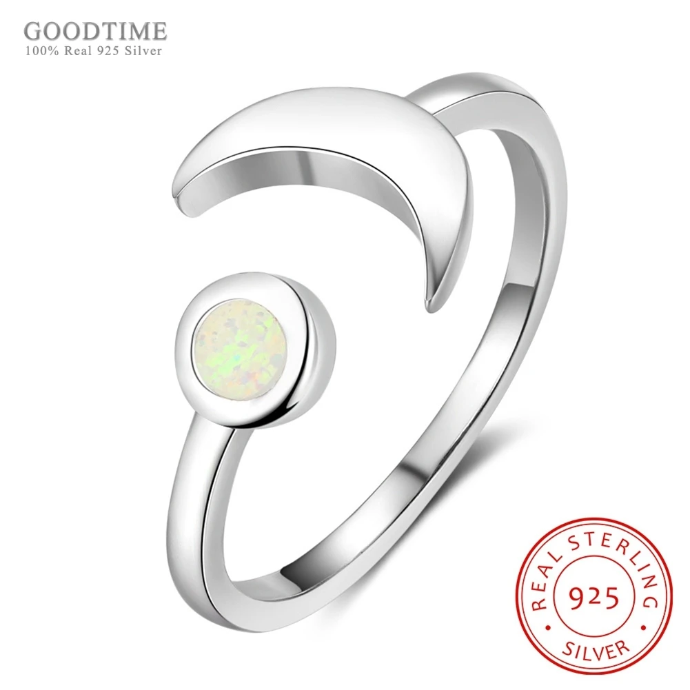 

Fashion New Really 925 Sterling Silver Fine Jewelry Moon And Sun Opal Rings For Women Luxury Engagement Wedding Gifts For Bridal