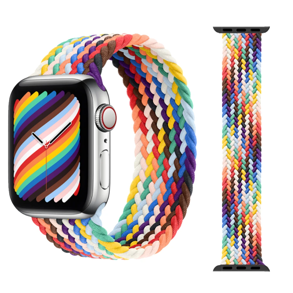 

Braided Solo Loop For Apple Watch Band 44mm 40mm 38mm 42mm Fabric Nylon Elastic Belt Bracelet iWatch Series 3 4 5 Se 6 Strap