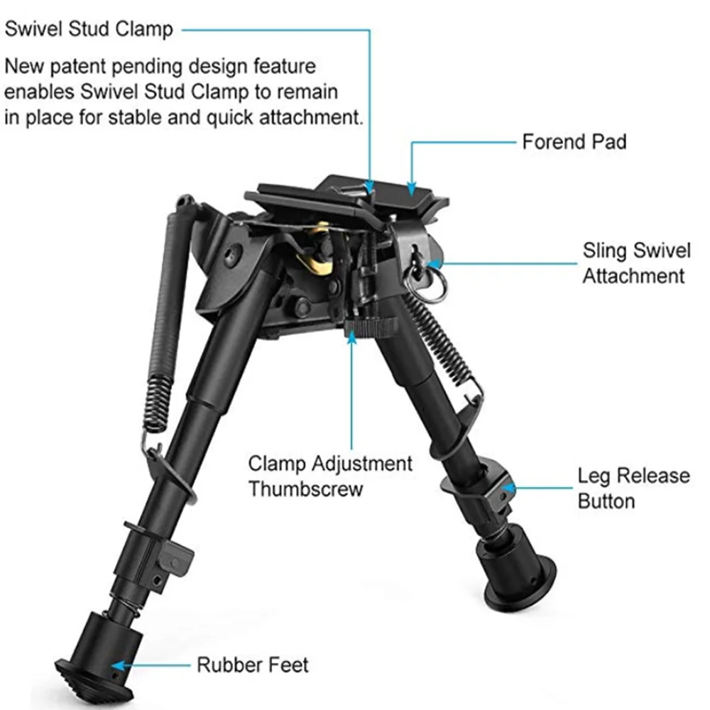 

Harris Tactical 6-9'' inch Camera Tripod Stand CS Heavy Duty Swivel Bipod Mount Tiltable Swivel Model with Pod-lock Handle