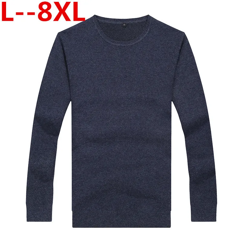 

Плюс размер 8XL 6XL 5XL осень зима новый мужской свитер классический пуловер Основа хлопок высокое качество вязаный мужской бренд одежда