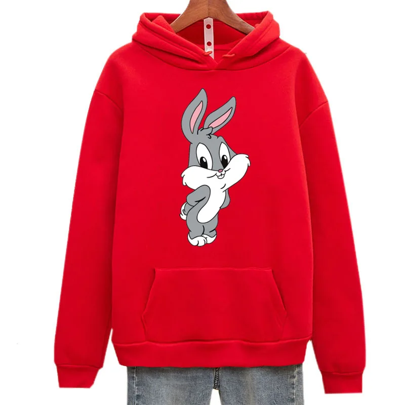

Осенне-зимние толстовки с капюшоном с рисунком кролика из мультфильма для мужчин и женщин, забавная толстовка, одежда для пар в стиле Харадз...