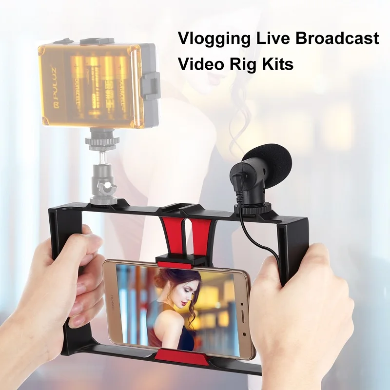 

PULUZ 2 в 1 живая трансляция смартфона видео Rig + комплекты микрофона