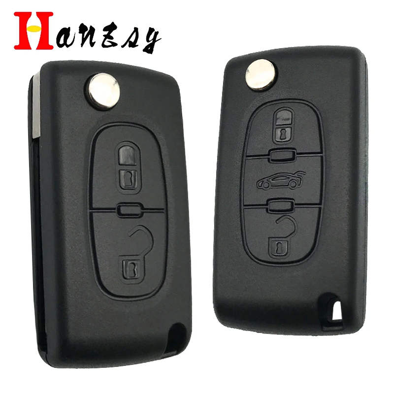 2 3 кнопки дистанционного флип складной корпус ключа для Peugeot 407 408 308 107 607 партнер