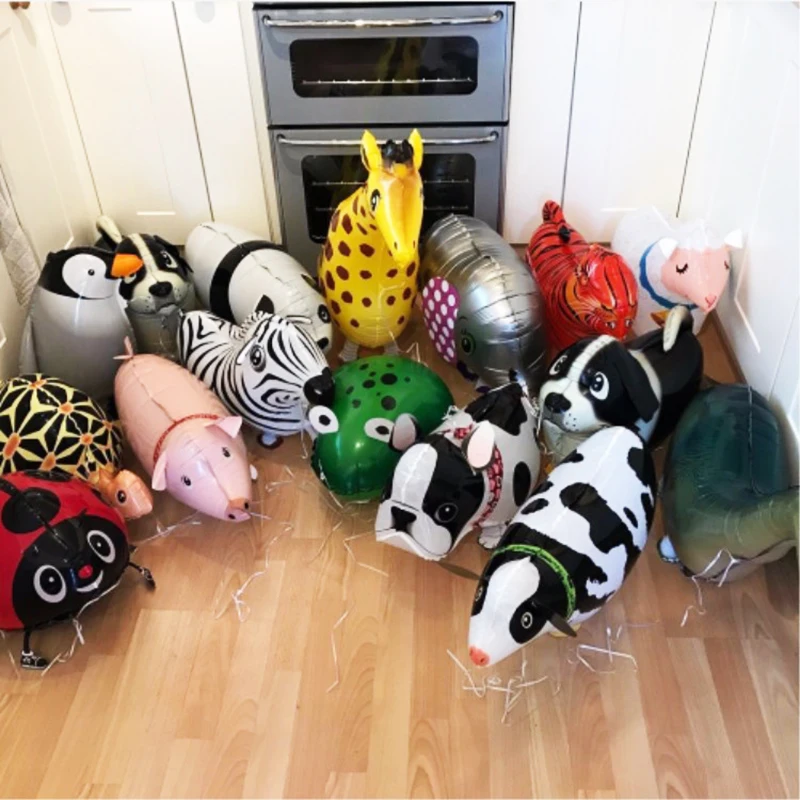 

1PCS Walking Animal Balloons Cute Cat Dog Rabbit Panda Dinosaur Tiger Kitty Balloons Pet Balls Party Happy Birthday Decoration