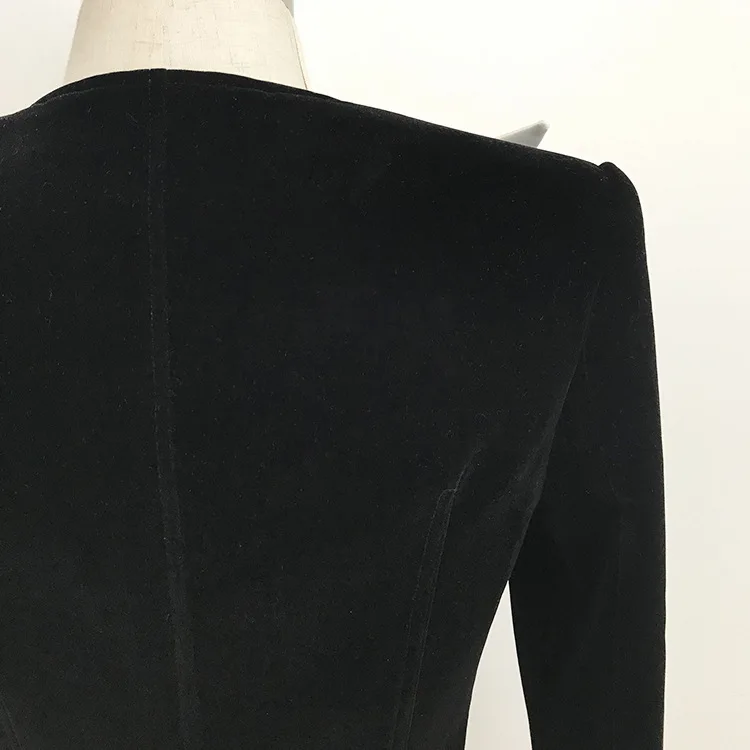 

Jacket Womens Short Vintage Elegant Slim Suit Jacket Coat Velvet Cotton Fashion High Street Runway Designer Luxury Brand Clothes