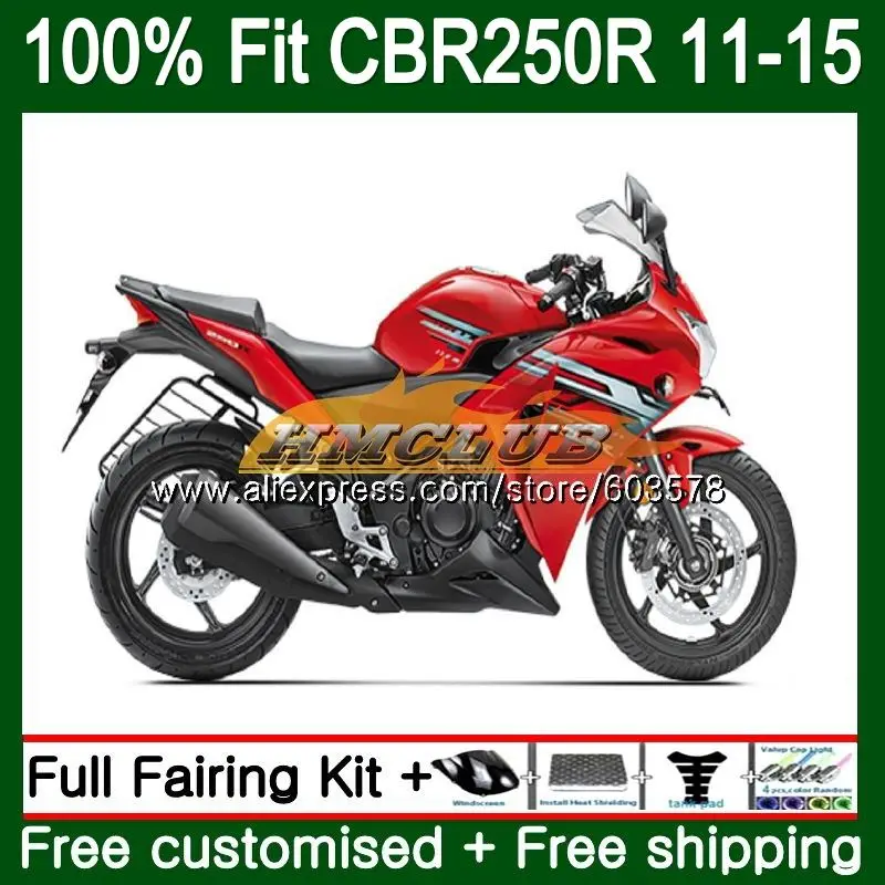 

Injection For HONDA CBR250R MC41 2011 2012 2013 2014 2015 91CL.59 CBR250 R CBR 250R CBR 250 R 11 12 13 14 15 Black Red Fairing