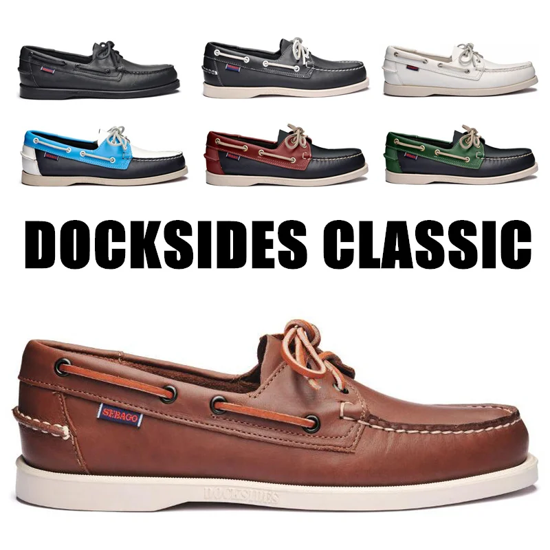 

Men Genuine Leather Driving Shoes,New Fashion Docksides Classic Boat Shoe,Brand Design Flats Loafers For Men Women 2019A010